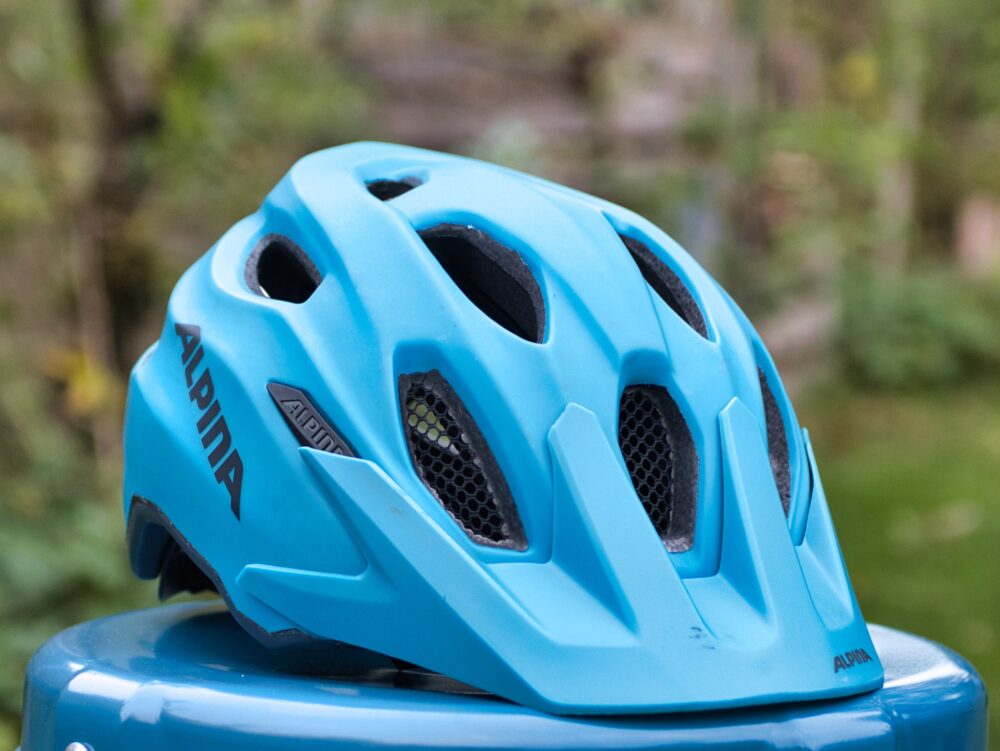 The Alpina Carapax Jr kids cycle helmet for mountain biking