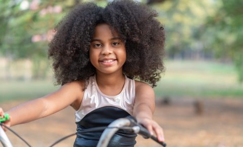 Afro Hair bike helmet