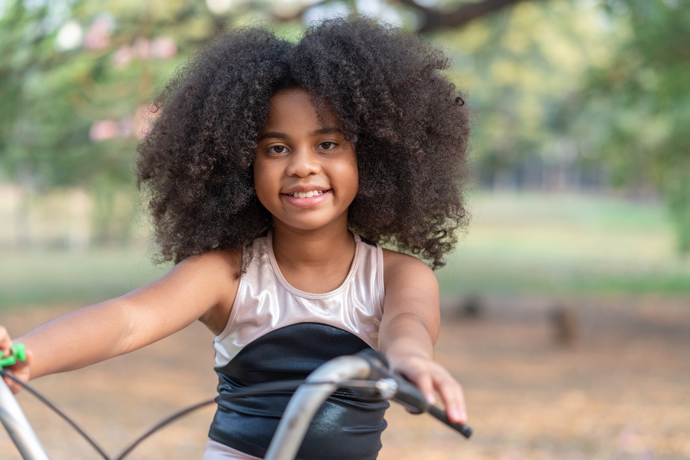 Afro Hair bike helmet