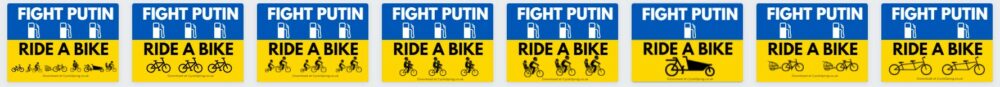 Fight Putin Ride a Bike Family cycling posters for cycling with kids
