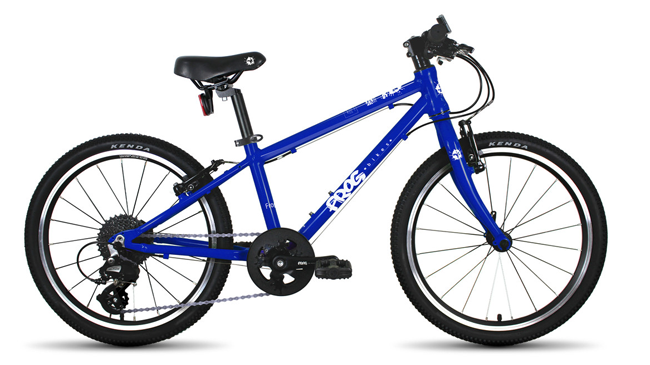 Photo of the Frog 53 in blue, which is one of the best 20" wheel bike with gears for learning how to ride a bigger bike