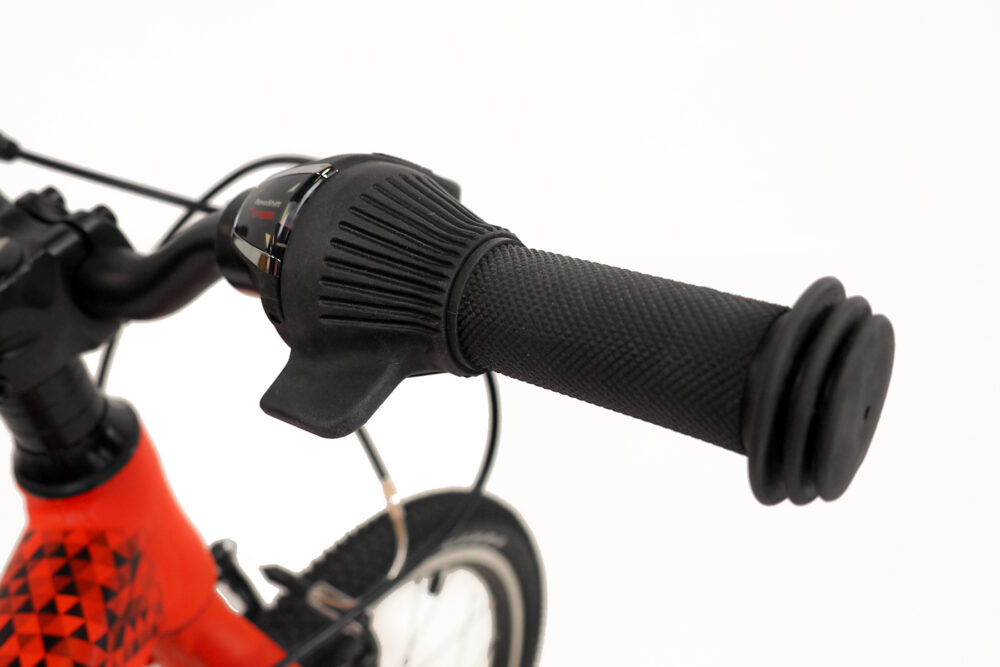 Twist grip gear shifter with thumb trigger added