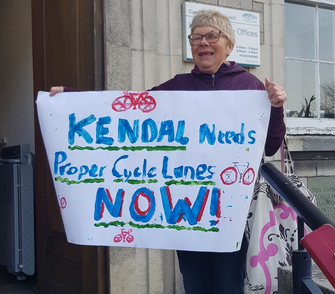 Liz Boothman - Kendal Cycle Path Protestor