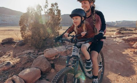 Mother and daughter kids ride shotgun