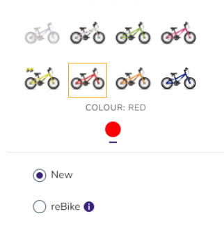 When using the Bike Club you need to choose between a new bike and a ReBike