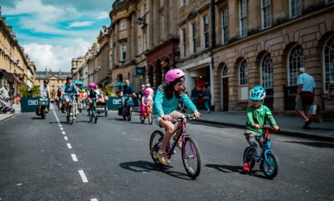 When you've learnt how to set up a Kidical Mass ride, then children like those in this photo will be able to come along and have a great ride