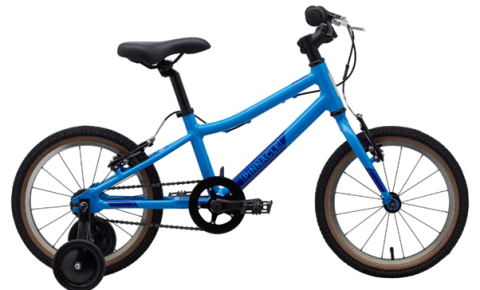 Pinnacle 16 kids bike in blue with black saddle is one of the cheapest kids bikes for a 4 to 6 year old