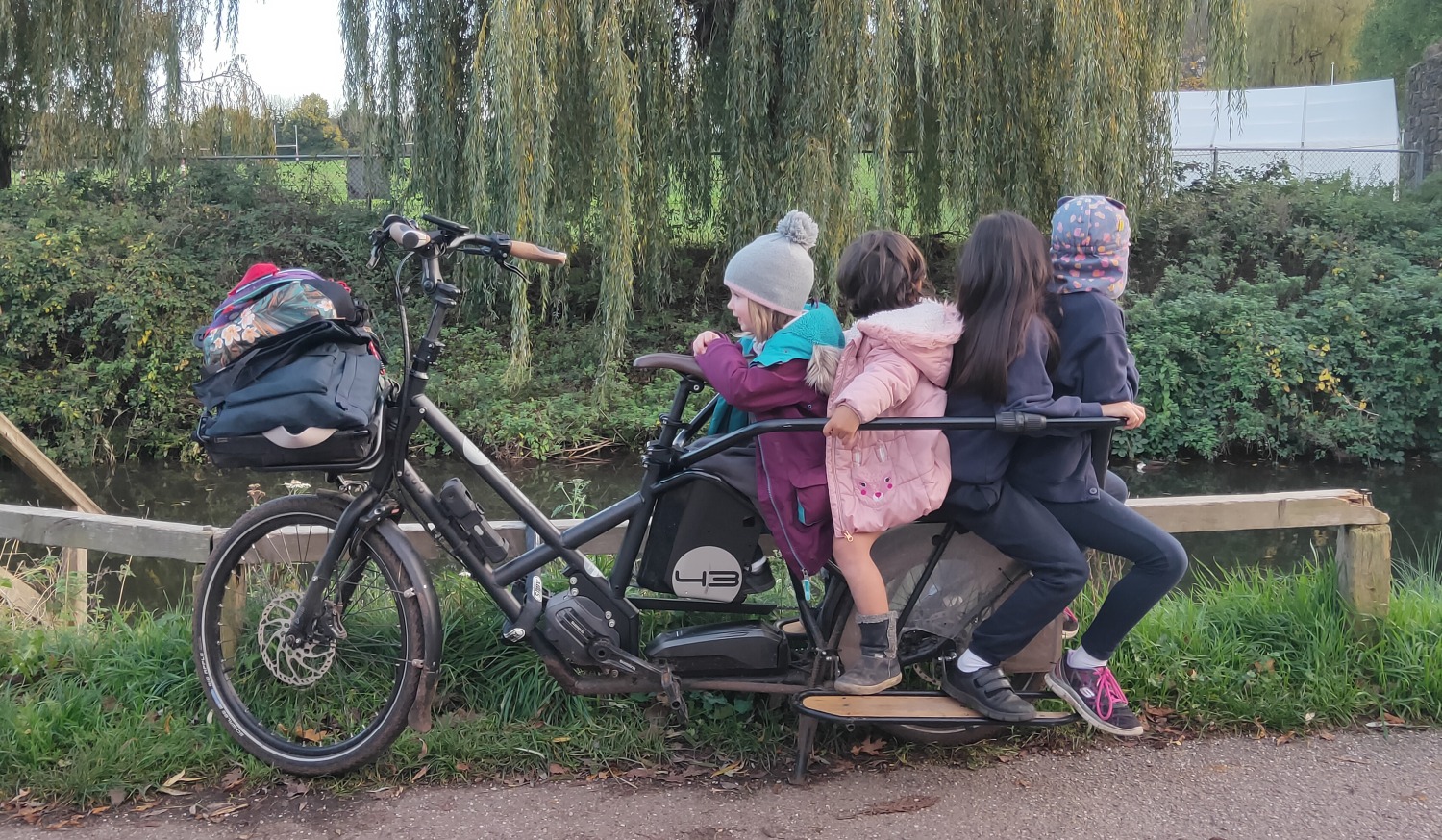 Bike43 longtail bike with 4 passengers on the back