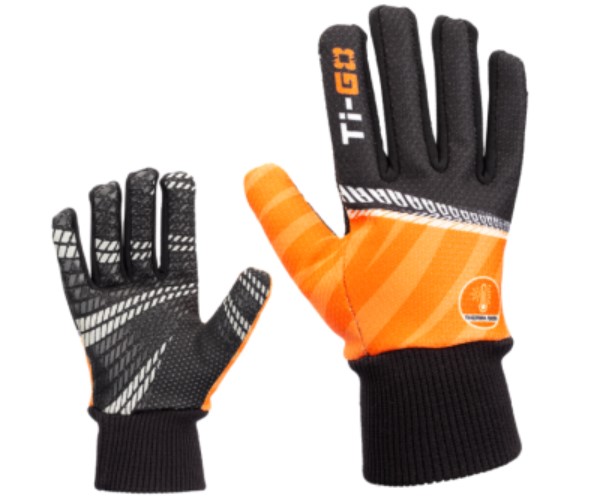 Tigo Totes Warm kids winter cycling gloves in black and orange