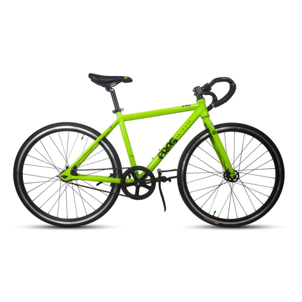 Best 26" kids' bikes: A green Frog Track 70 track bike on a plain background