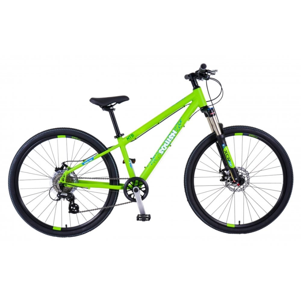 Best 26" kids' bikes: A green Squish MTB 26 mountain bike on a plain background