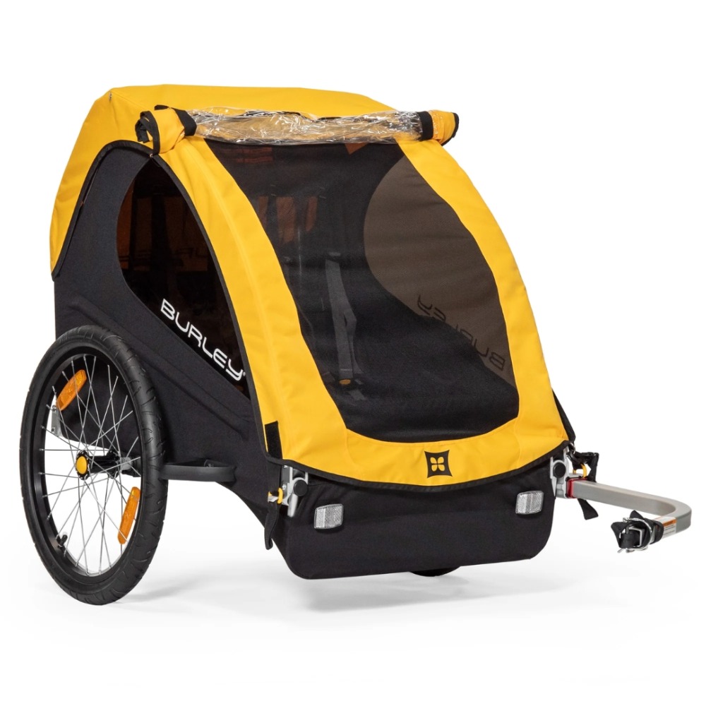 Best kids bike trailers: The Burley Bee trailer on a blank background