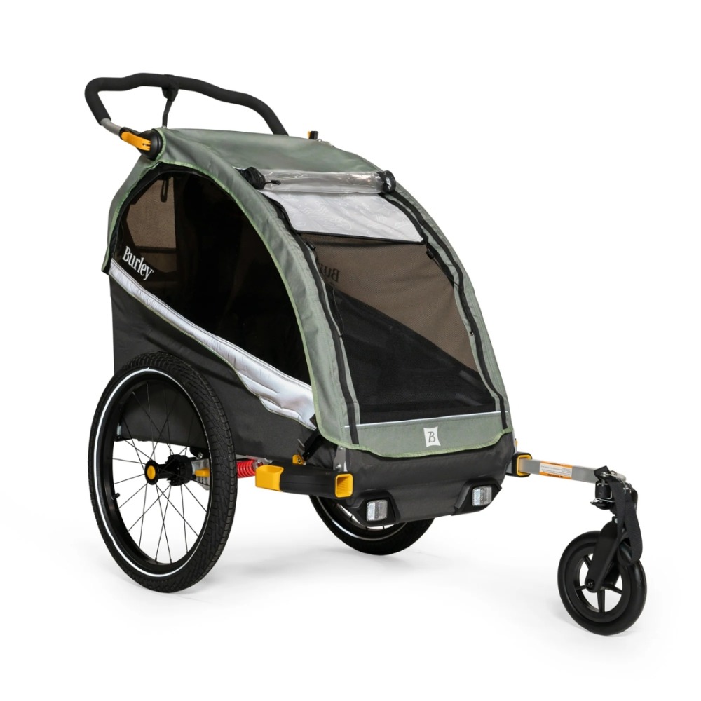 Best kids bike trailers: The Burley D'Lite X trailer on a blank background