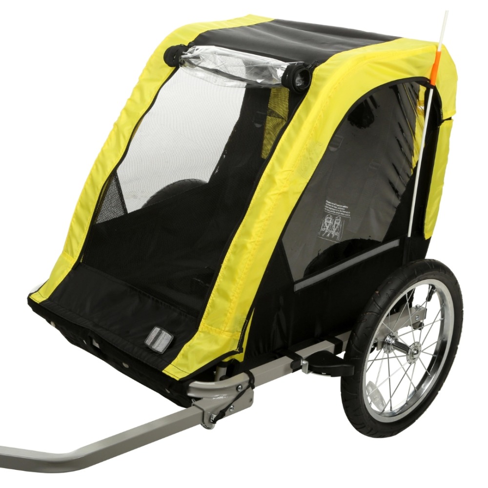 Best kids bike trailers: The Halfords bike trailer on a blank background