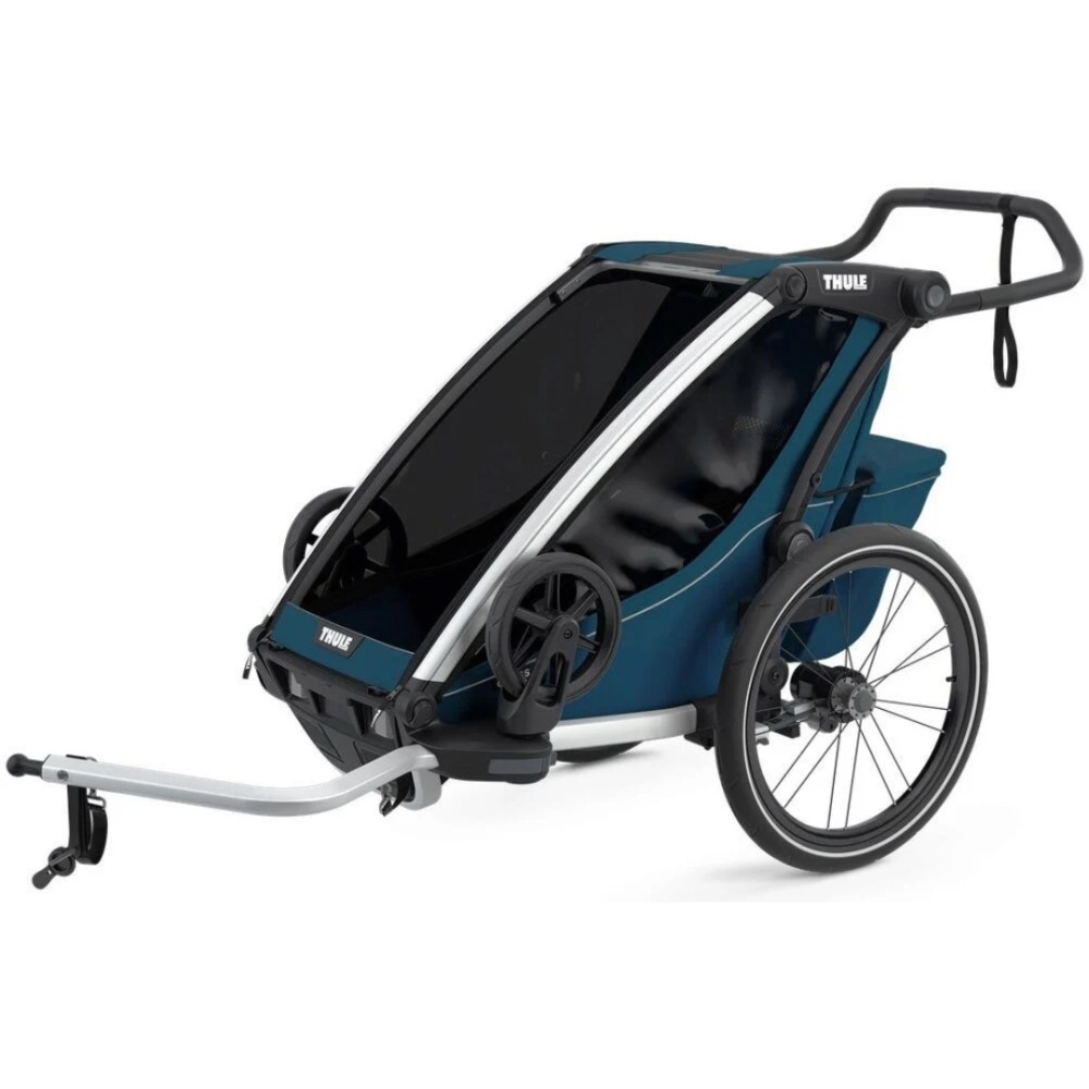 Best kids bike trailers: The Thule Chariot Cross 1 trailer on a blank background