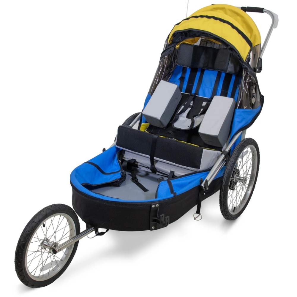 Best kids bike trailers: The Wike Special needs trailer on a blank background