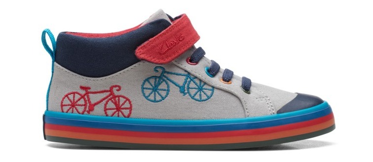 Frugi x Clarks bicycle shoes hi tops kids