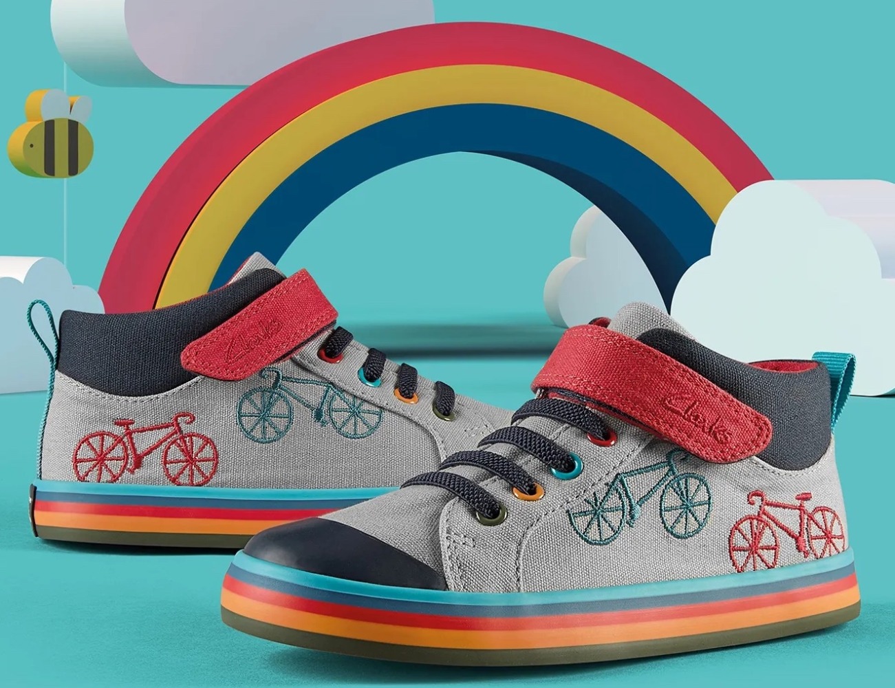 Frugi x Clarks bicycle shoes for kids