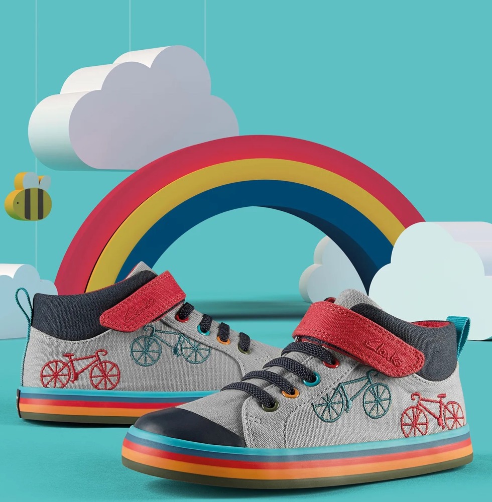 frugi bike shoes rainbow copy - Cycle Sprog
