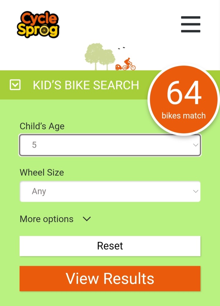 Cycle Sprog kids bike search helps you find the perfect bike
