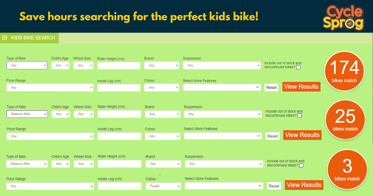 Cycle Sprog Kids Bike Search