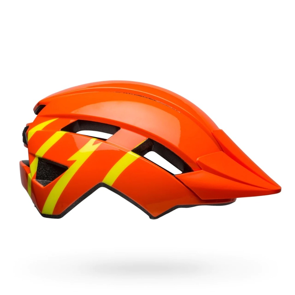 Best kids' bike helmets: An orange and yellow Bell Sidetrack helmet seen from the side