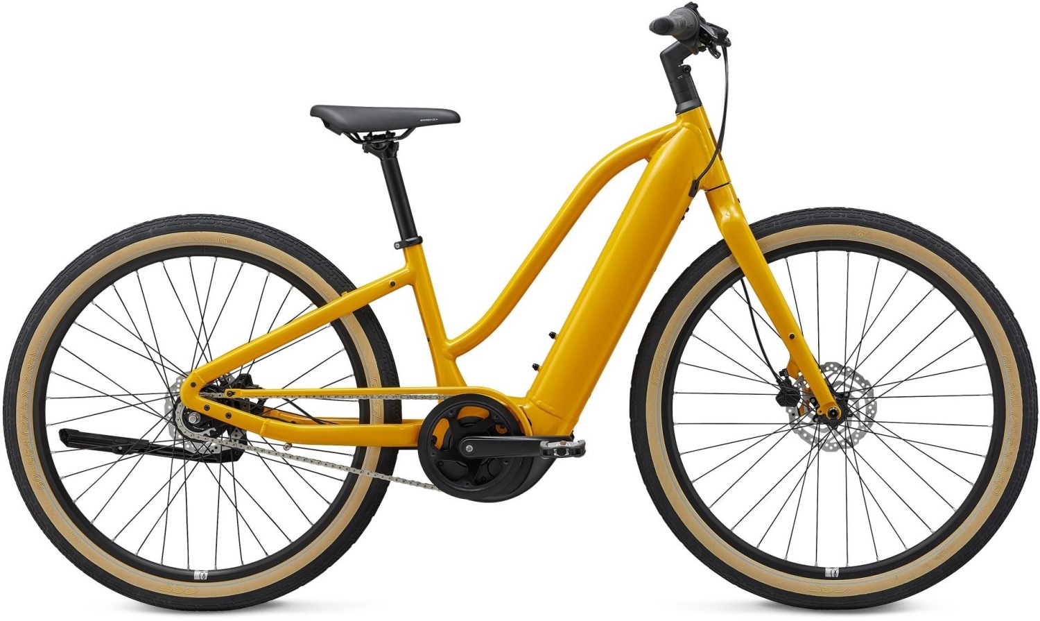 Giant Momentum Transend E+ yellow e-bike step through frame