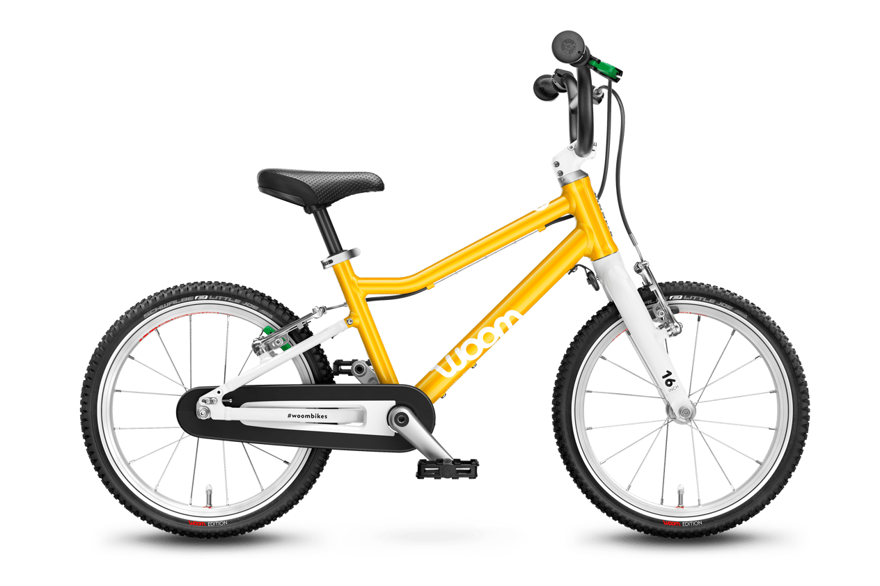 woom ORIGINAL 3 first pedal bike in yellow