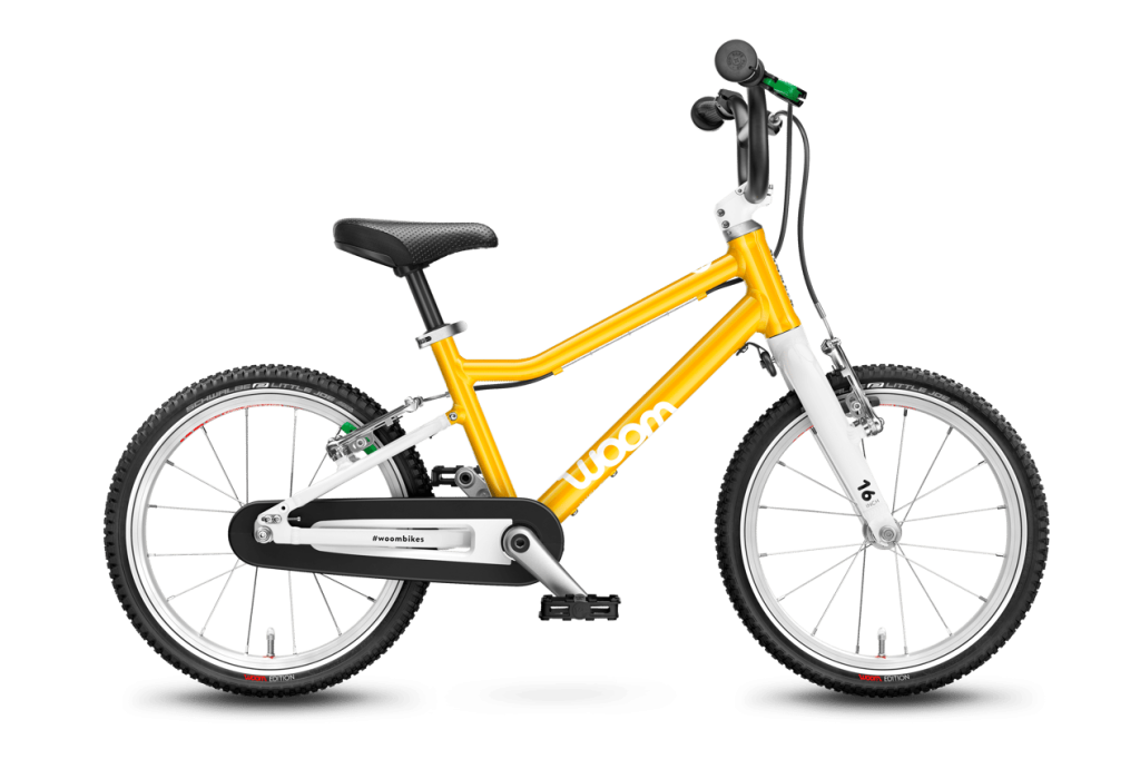 woom 3 kids bike in yellow - one of the best 16" wheel kids bikes available