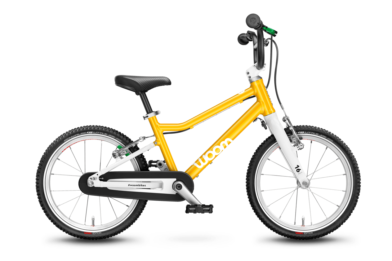 woom 3 kids bike in yellow - one of the best 16" wheel kids bikes available