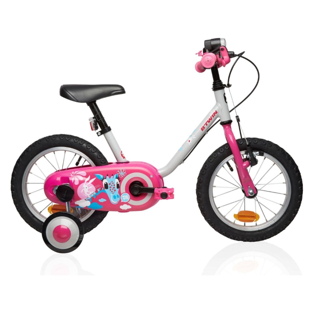Best 14” kids' bikes for 3-4 year-olds: The Btwin 14 bike in front of a blank background