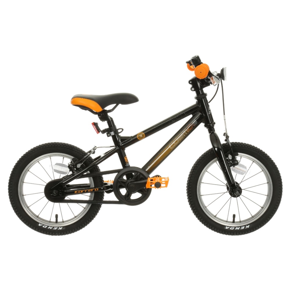 Best 14” kids' bikes for 3-4 year-olds: The Carrera Cosmos 14 bike in front of a blank background