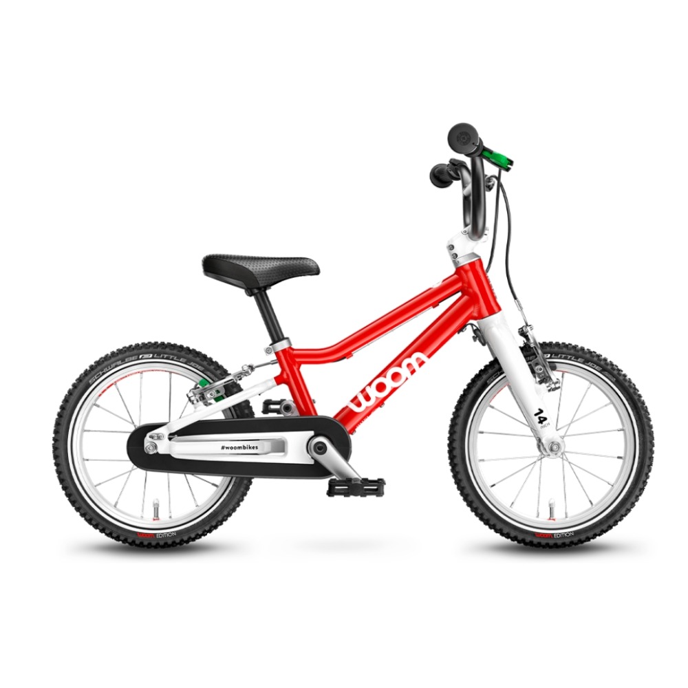Best 14” bikes for 3-4 year-olds: The woom Original 2 bike in front of a blank background