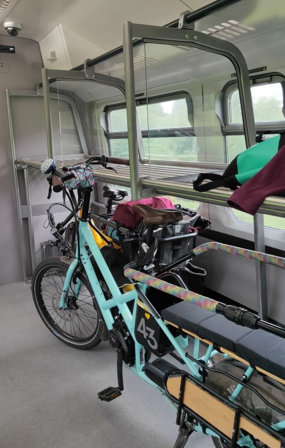 How to travel on a train with a long tail cargo bike