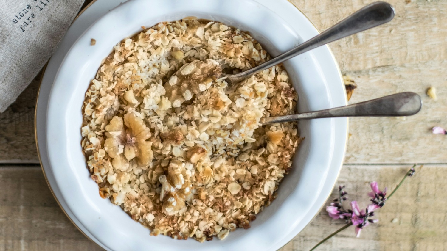 Cycling in Ramadan - A bowl of porridge seen from above