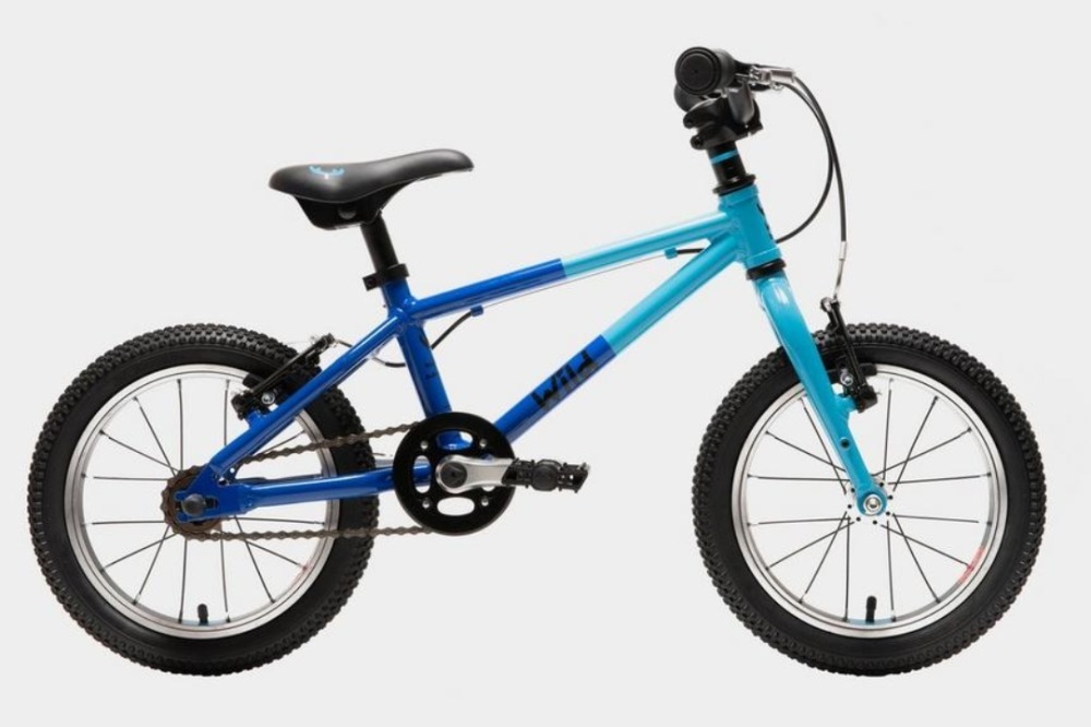Best 14" bikes for 3-4 year olds: the Wild 14 in Blue, in front of a blank background