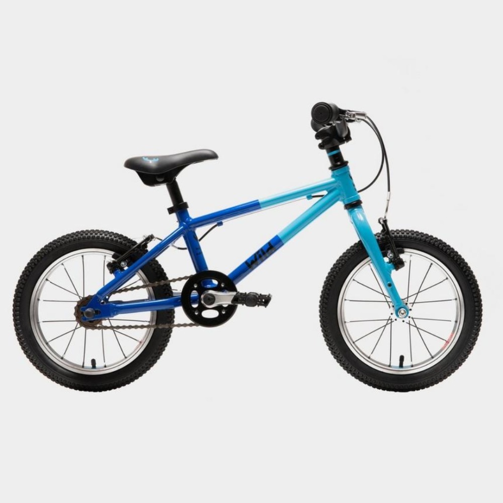 Best 14" bikes for 3-4 year olds: the Wild 14 in Blue, in front of a blank background