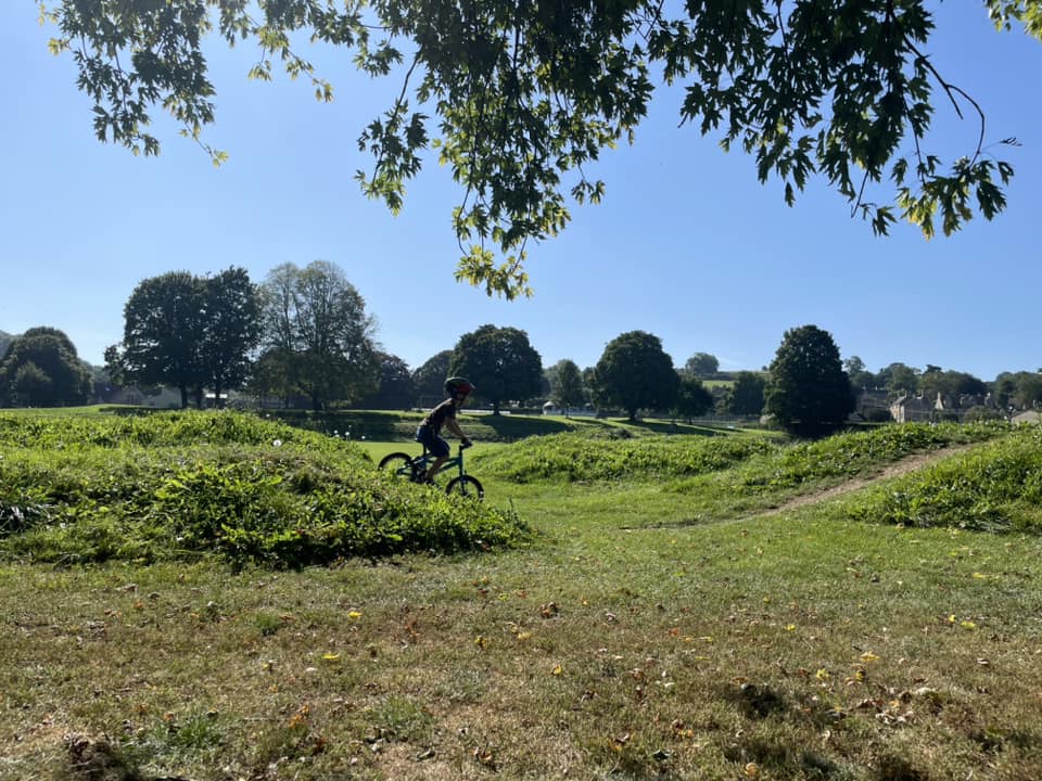 grassy green pump track