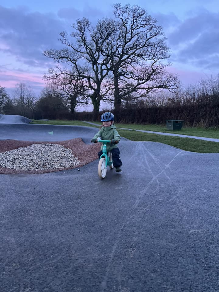 grassy green pump track