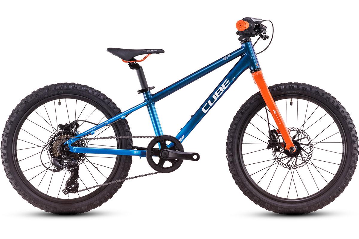 Best 20 inch kids mountain bikes: Cube Acid 200 Disc on a blank background