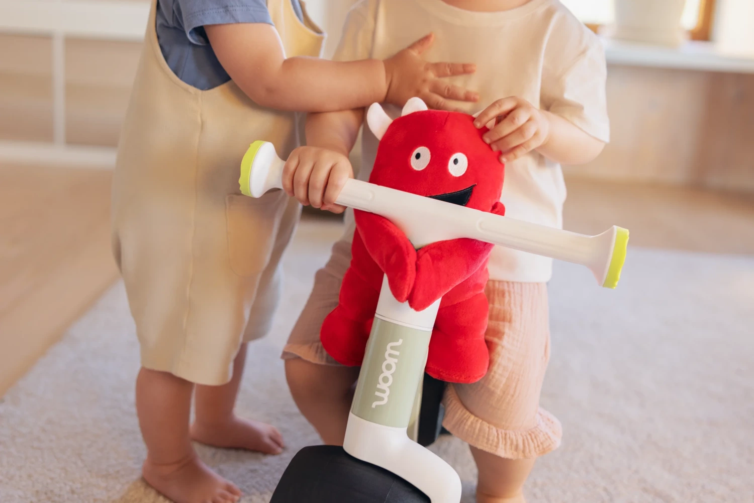 red Buddy soft toy teddy on the woom WOW