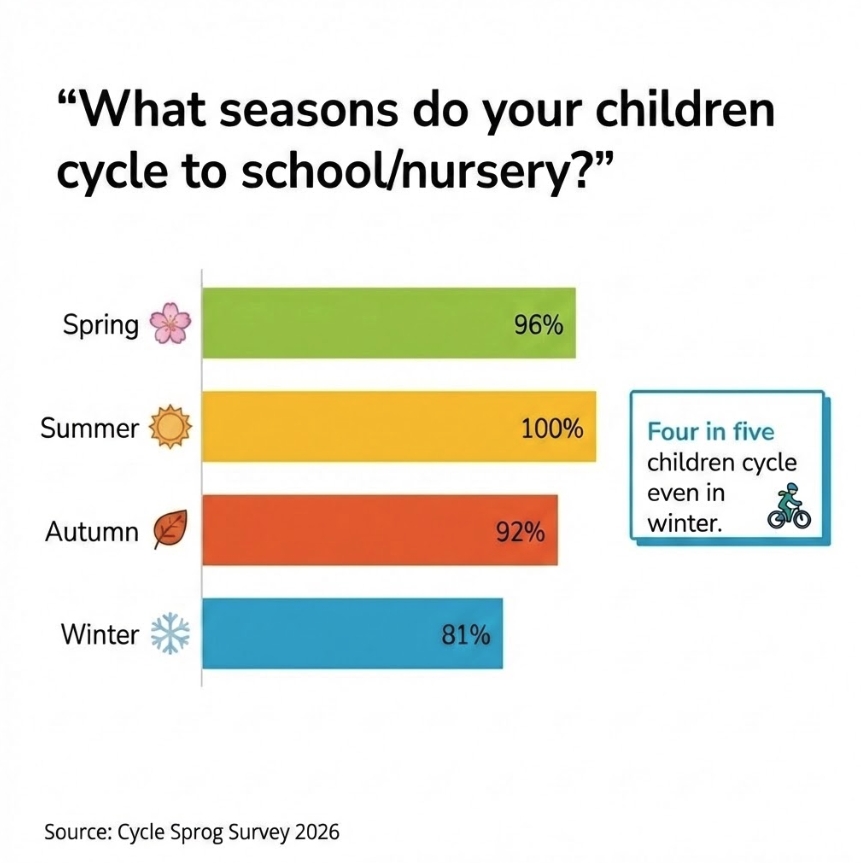 Cycle Sprog Survey - what seasons do your children cycle to school?