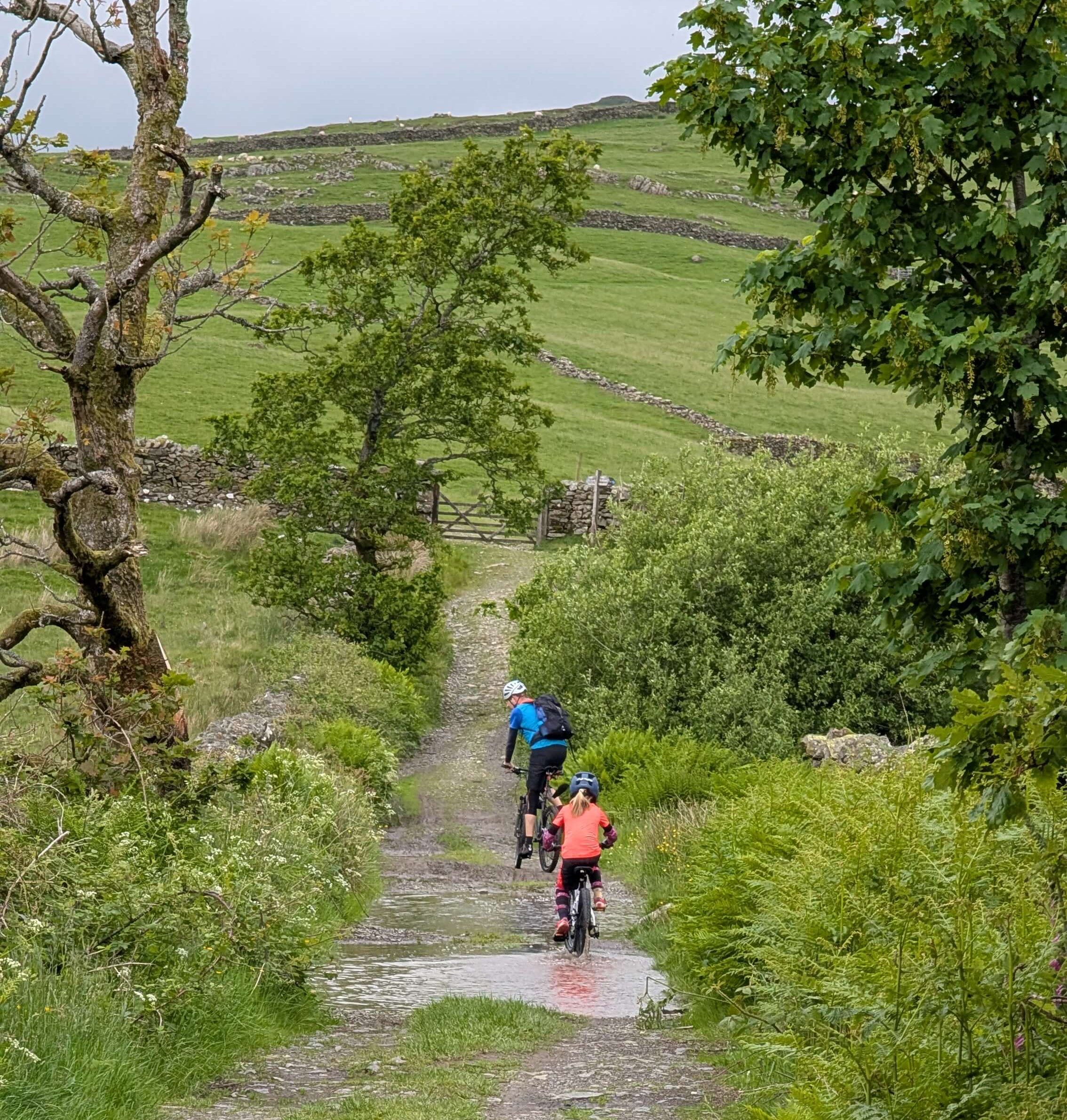 Young girl riding the Shyre Eastie 20 in the Cumbrian countryside