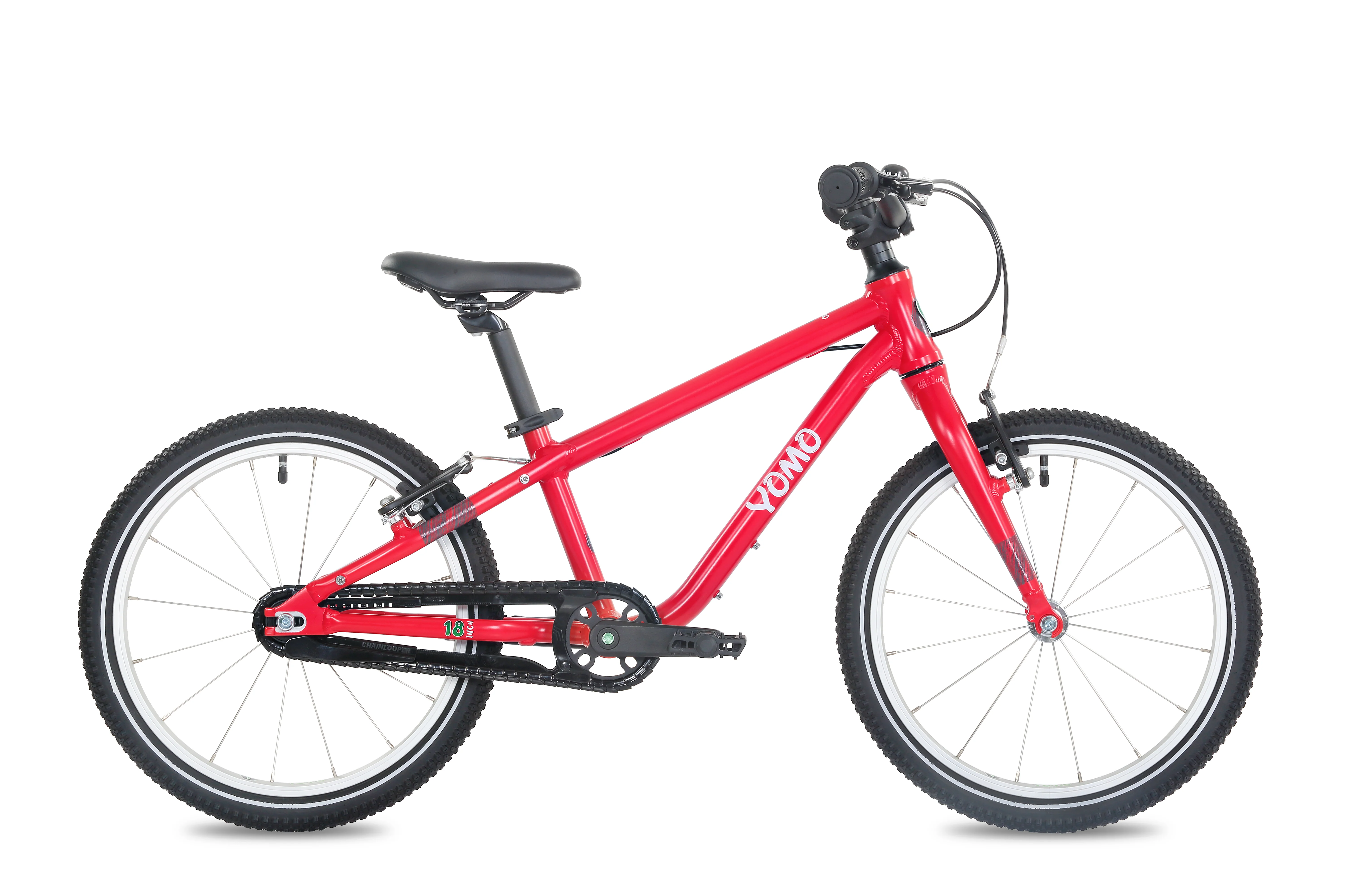 YOMO 18 kids bike in red - side view