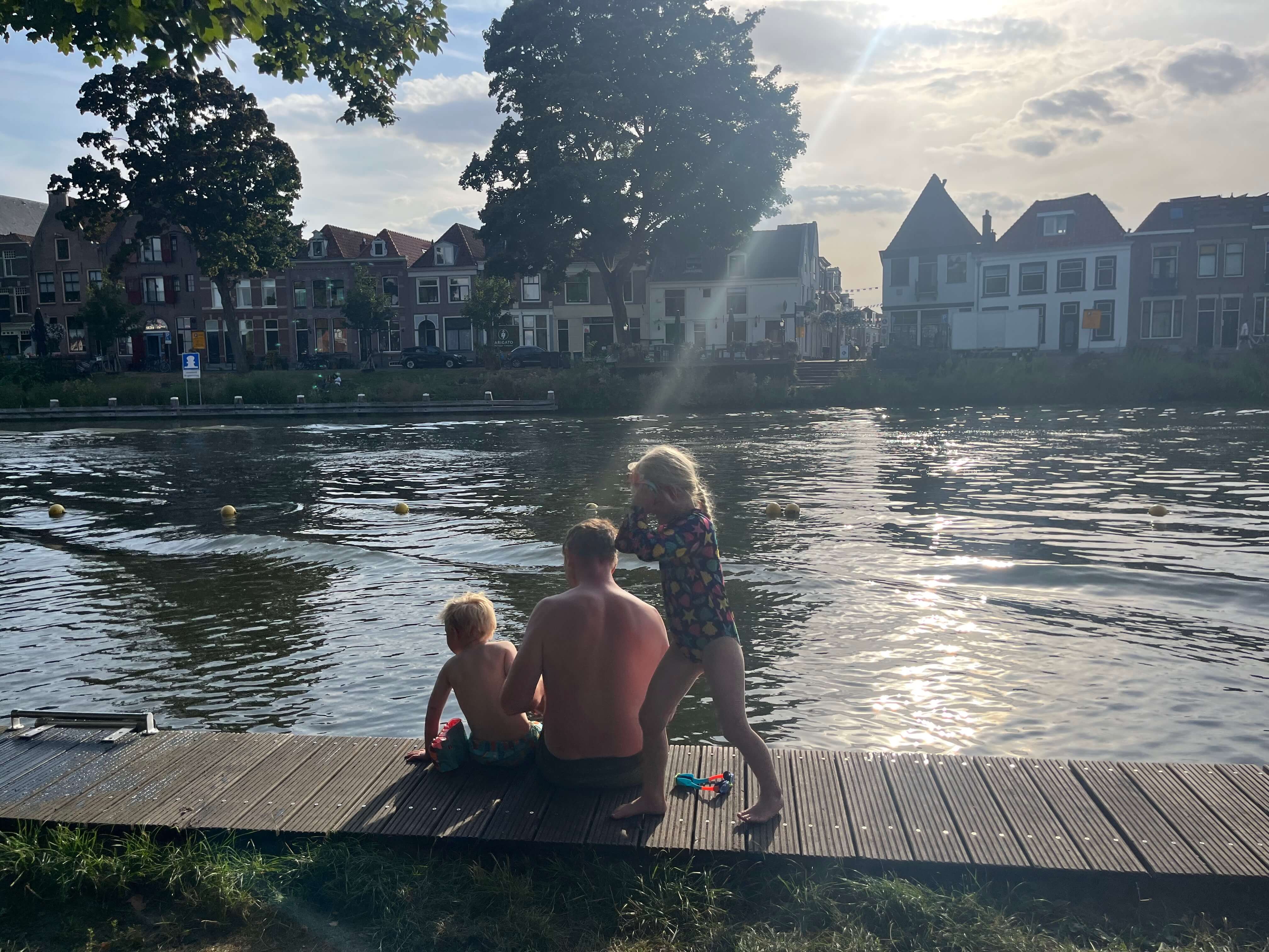 Family swimming in an official spot in Amsterdam - Weesp